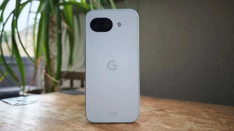 Render of Google Pixel 11a showing its slim camera oval and Orchid colour
